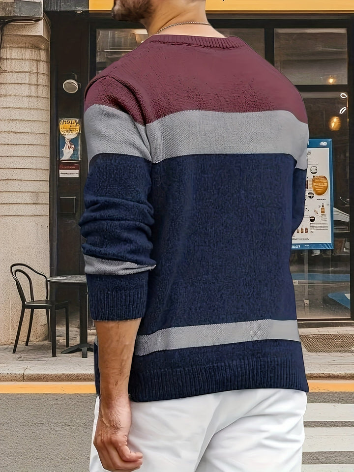Gerwin | Herren Colorblock Strickpullover Rundhals - Image 15