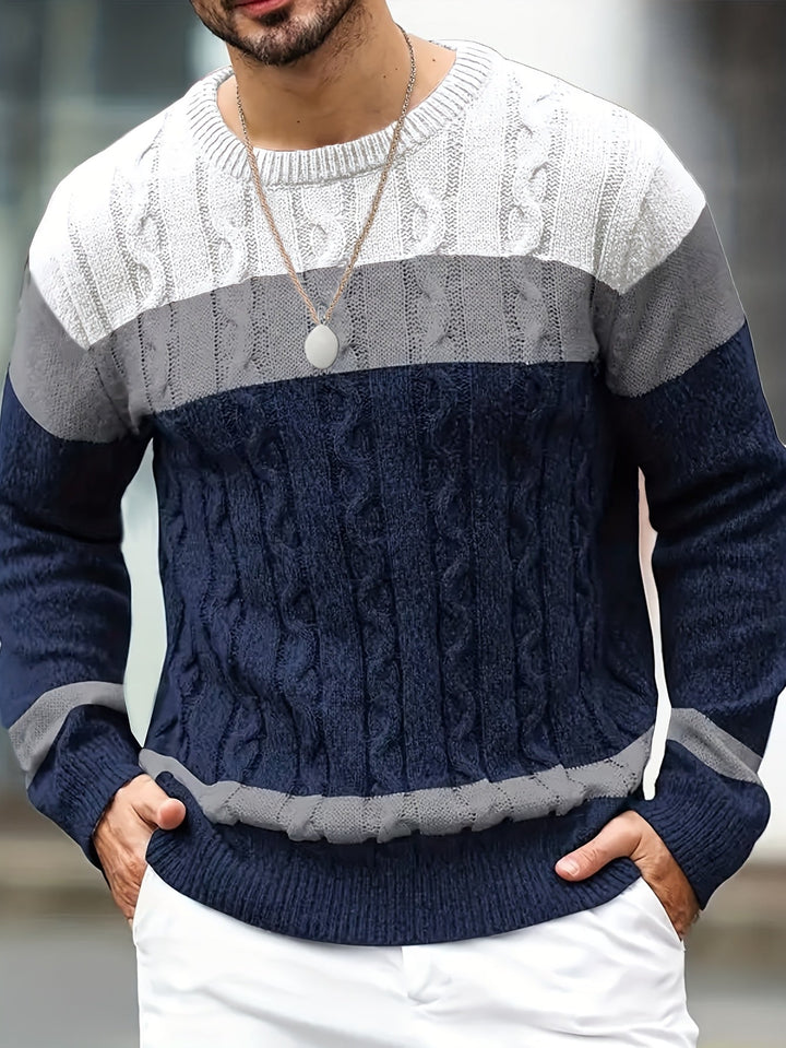 Gerwin | Herren Colorblock Strickpullover Rundhals - Image 2
