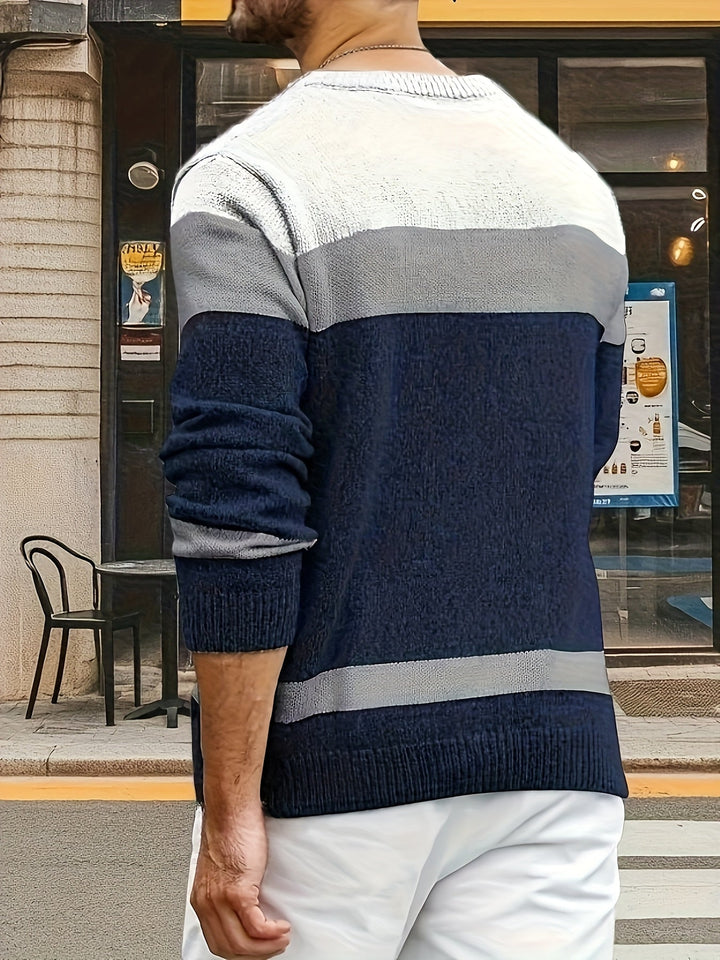 Gerwin | Herren Colorblock Strickpullover Rundhals - Image 3