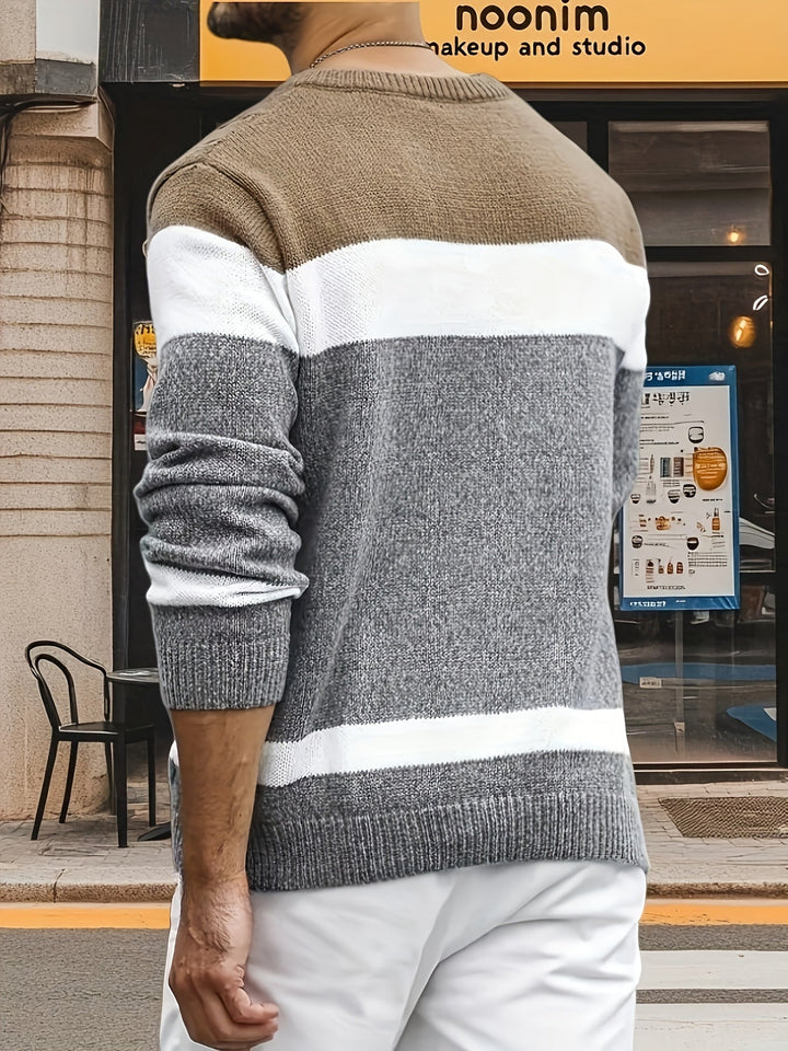 Gerwin | Herren Colorblock Strickpullover Rundhals - Image 8