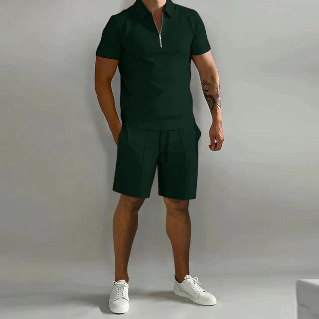 Leon | Herren Sommer Set Poloshirt und Shorts