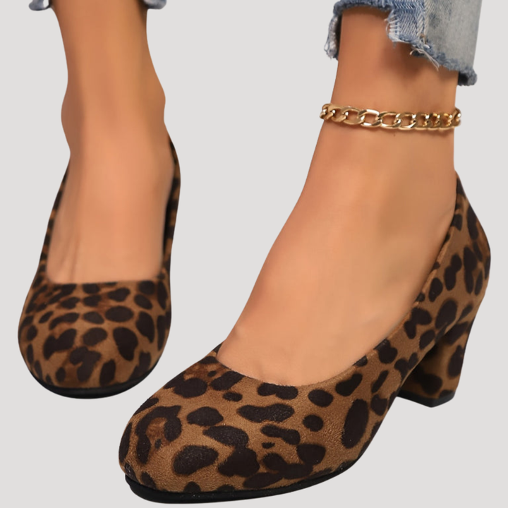 Giselle | Damen Blockabsatz Pumps mit rundem Zehenbereich - Red - Image 10