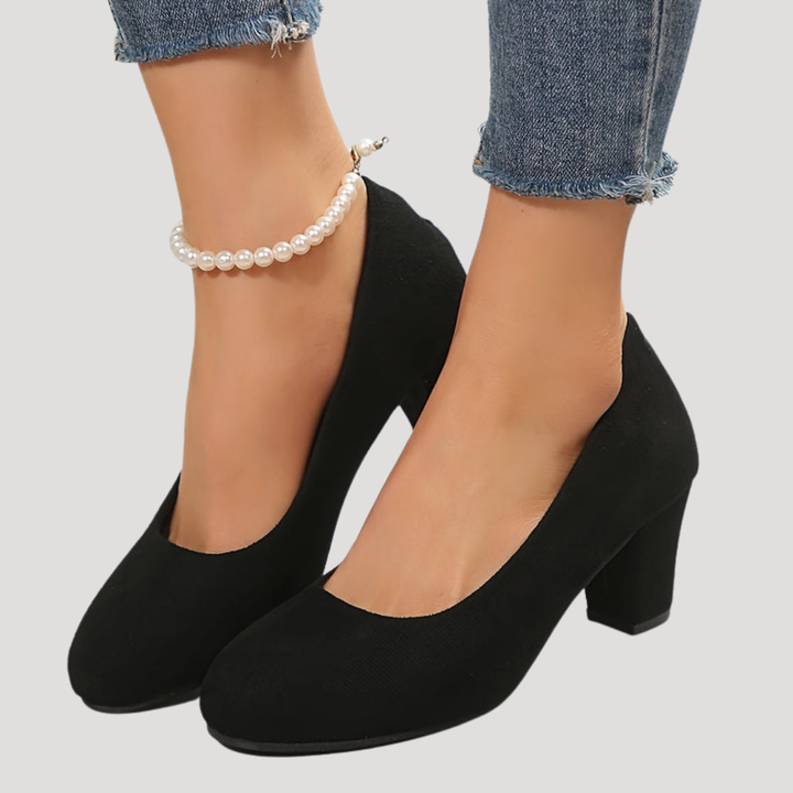 Giselle | Damen Blockabsatz Pumps mit rundem Zehenbereich - Red - Image 4