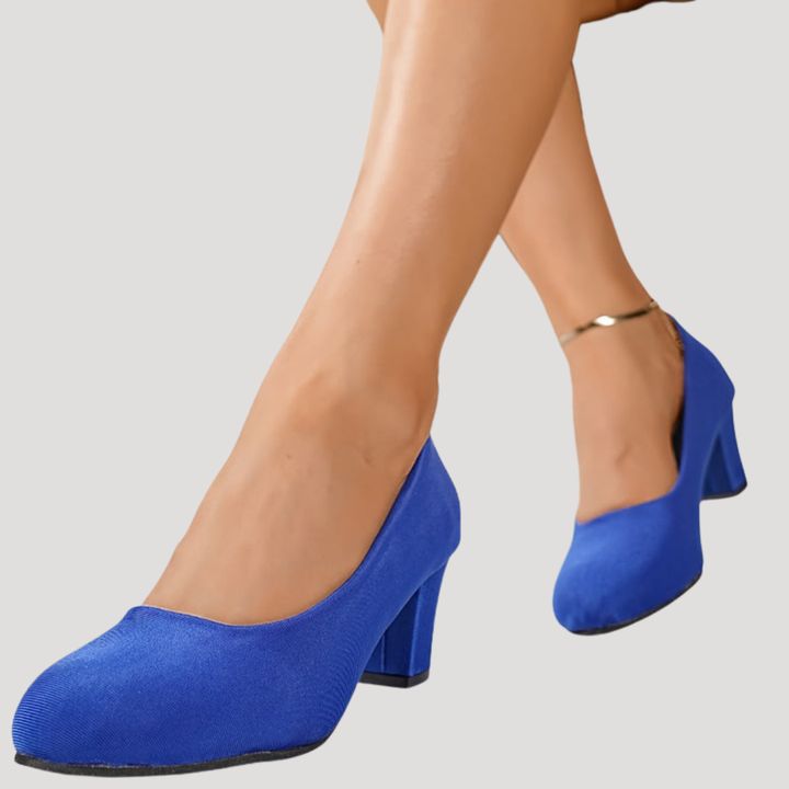 Giselle | Damen Blockabsatz Pumps mit rundem Zehenbereich - Red - Image 7