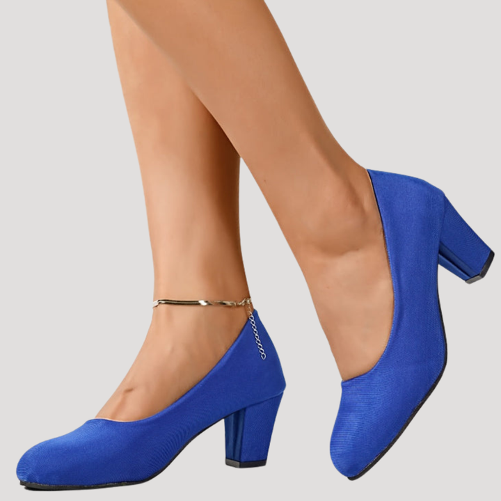 Giselle | Damen Blockabsatz Pumps mit rundem Zehenbereich - Red - Image 8