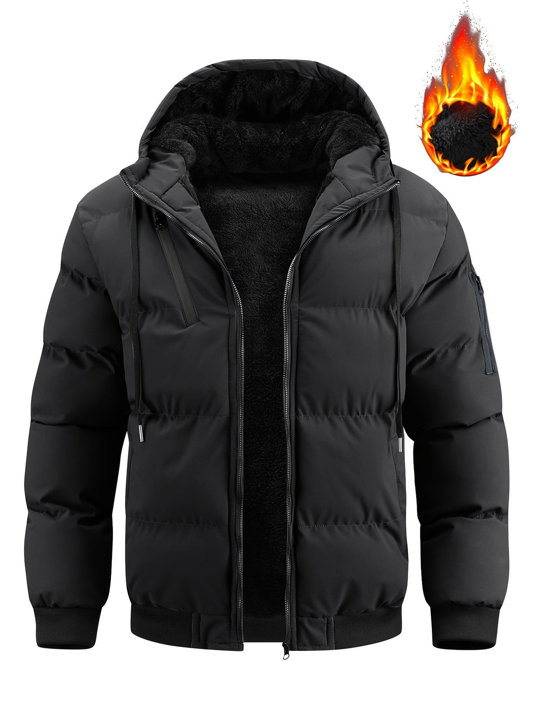 Grimold | Herren Steppjacke mit Kapuze Winterjacke - Black - Image 3