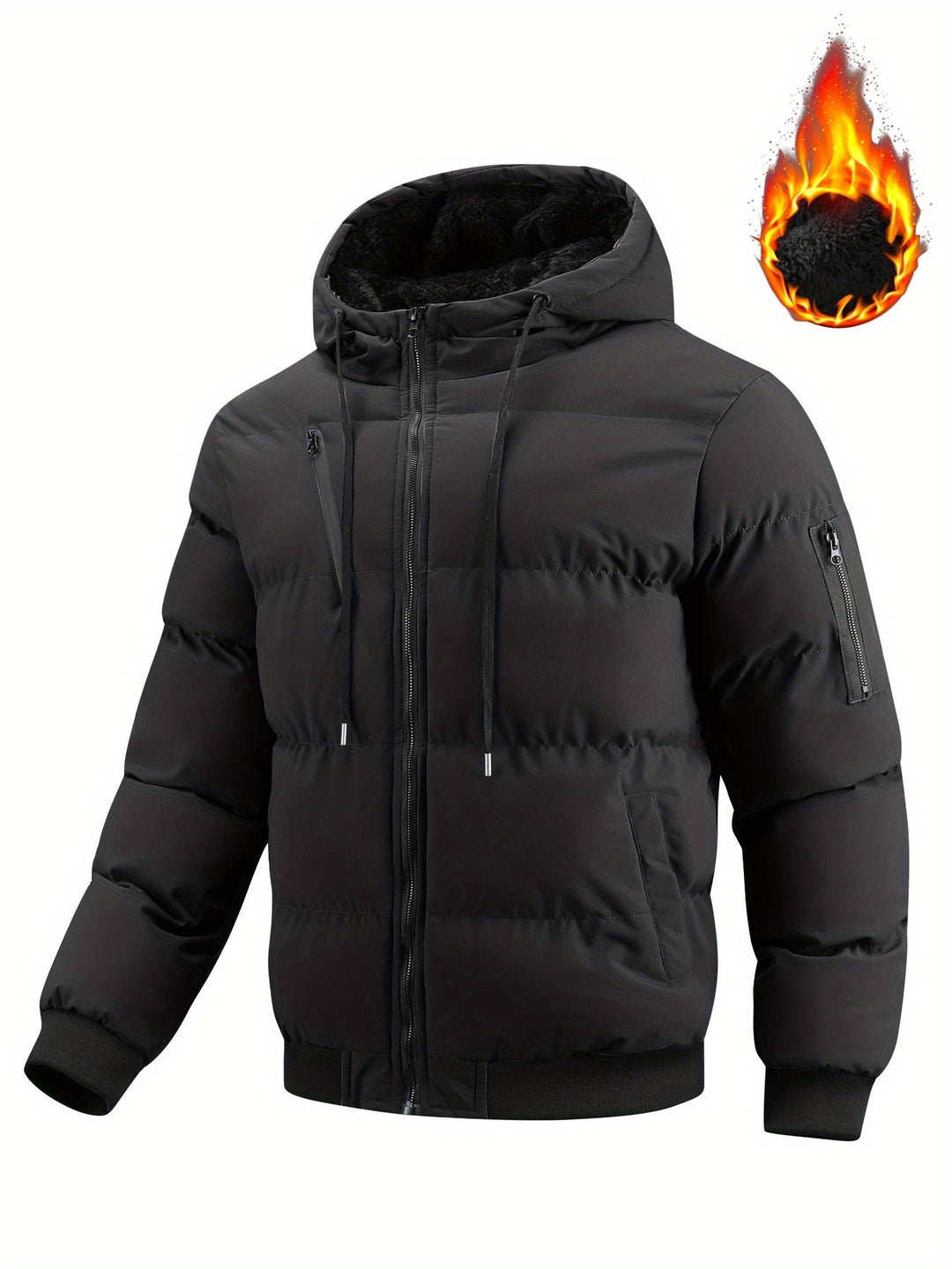 Grimold | Herren Steppjacke mit Kapuze Winterjacke - Black - Image 5