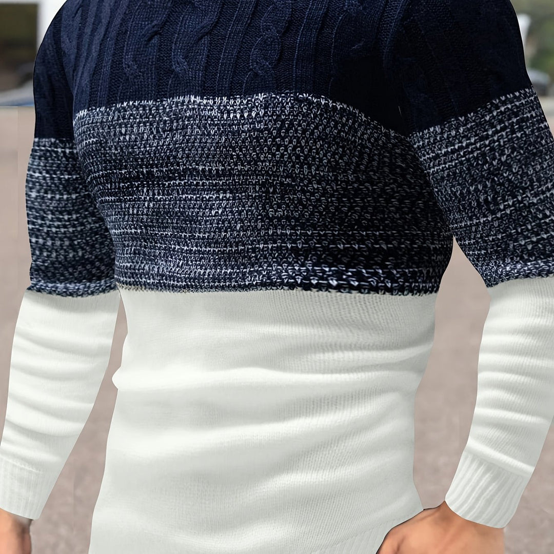 Grimolf | Herren Colour-Block Strickpullover - Image 1