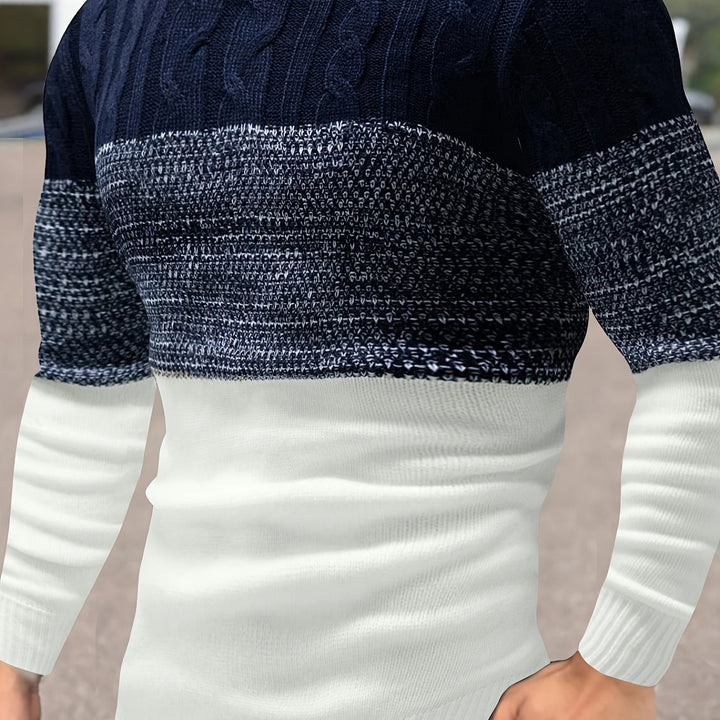 Grimolf | Herren Colour-Block Strickpullover - Image 1