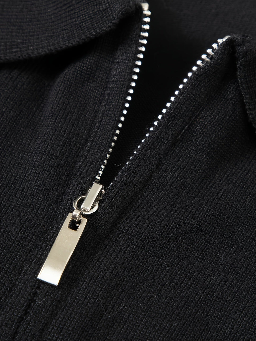 Grimwald | Herren Strickpullover Polokragen Reißverschluss - Black - Image 5