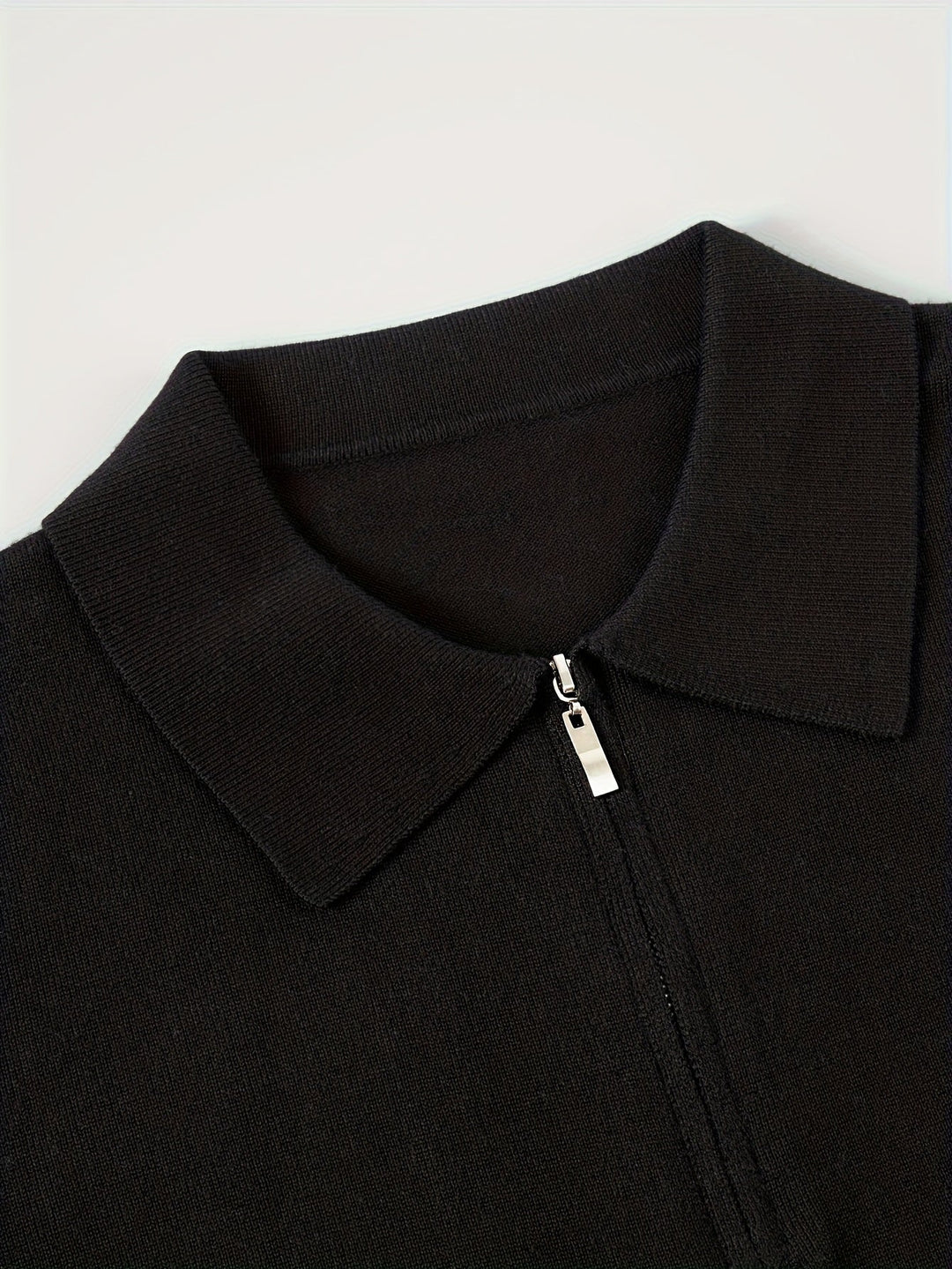 Grimwald | Herren Strickpullover Polokragen Reißverschluss - Black - Image 6