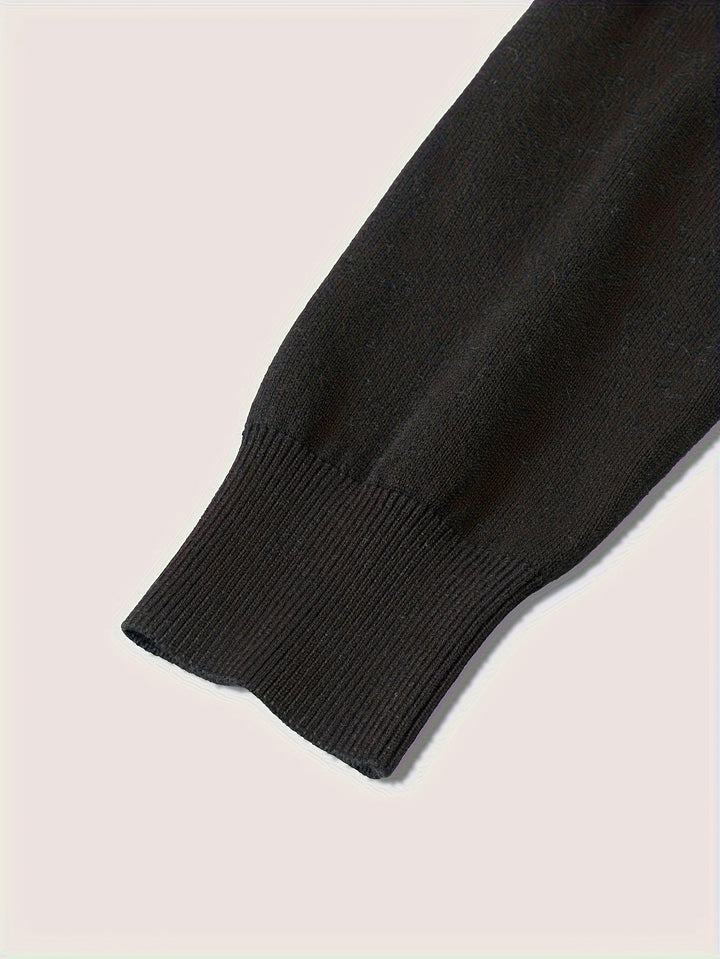 Grimwald | Herren Strickpullover Polokragen Reißverschluss - Black - Image 7