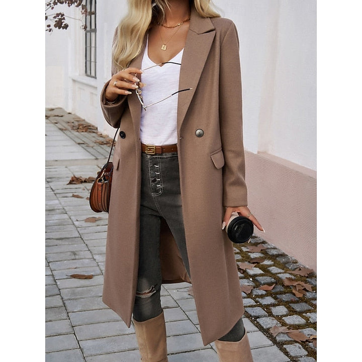 Gundula | Damen Longcoat Langer Mantel Grau - Grey - Image 11
