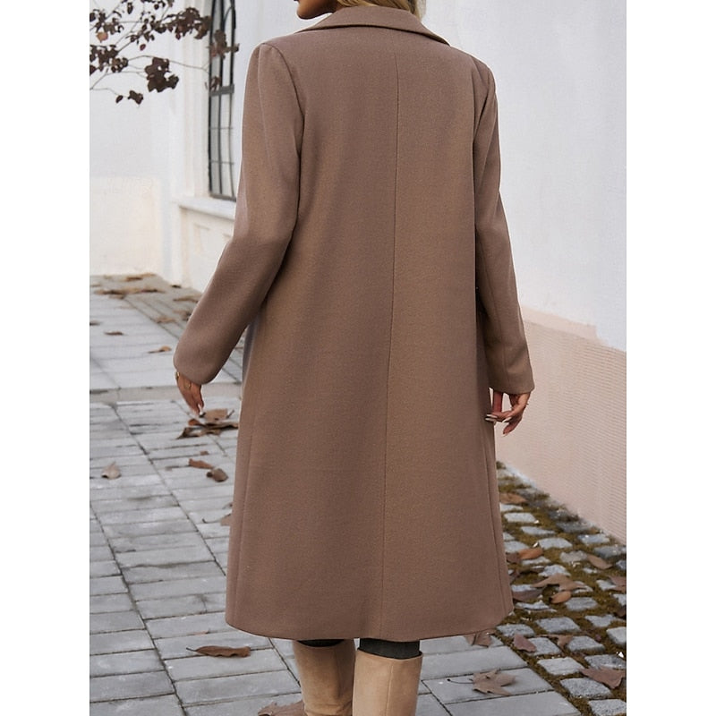 Gundula | Damen Longcoat Langer Mantel Grau - Grey - Image 12