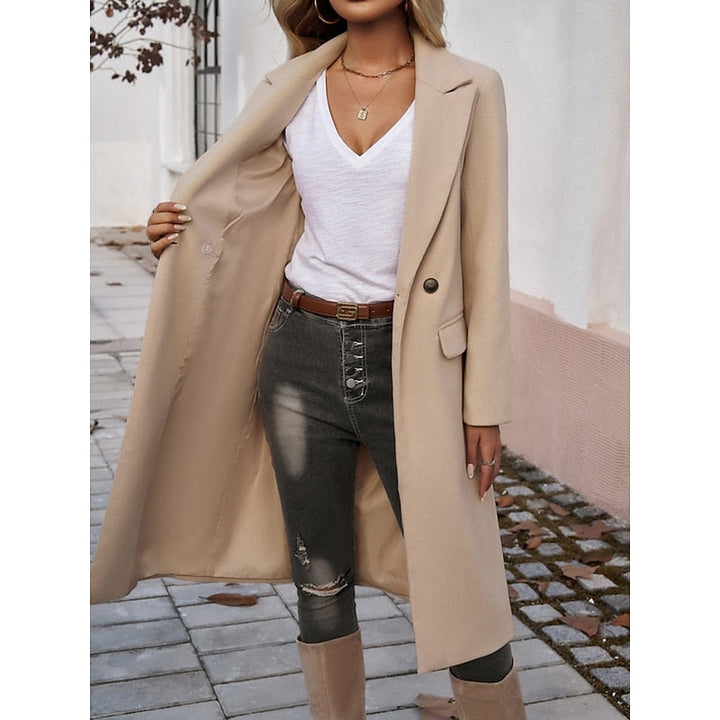 Gundula | Damen Longcoat Langer Mantel Grau - Grey - Image 14