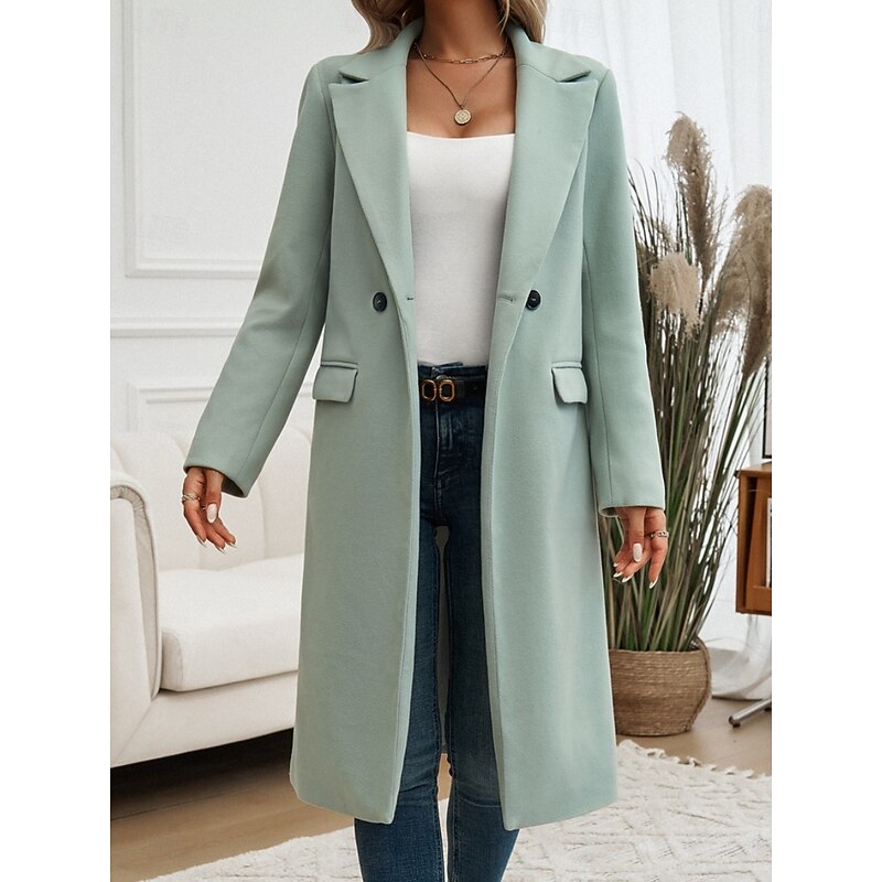 Gundula | Damen Longcoat Langer Mantel Grau - Grey - Image 17