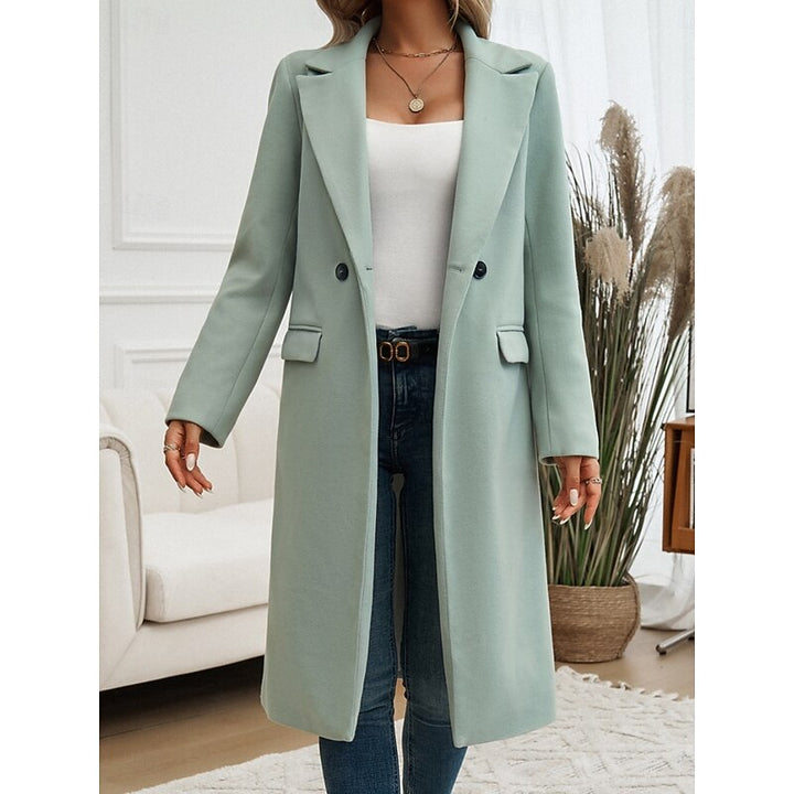 Gundula | Damen Longcoat Langer Mantel Grau - Grey - Image 17