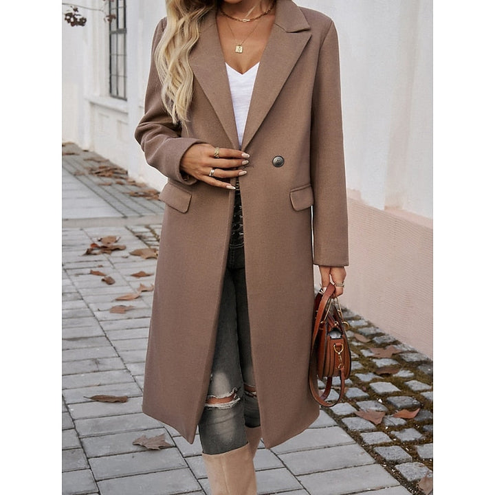 Gundula | Damen Longcoat Langer Mantel Grau - Grey - Image 8