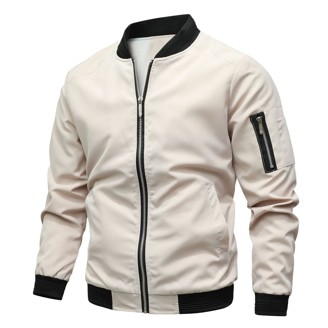 Gunnar | Herren Beige Langarm Bomberjacke - Beige - Image 1