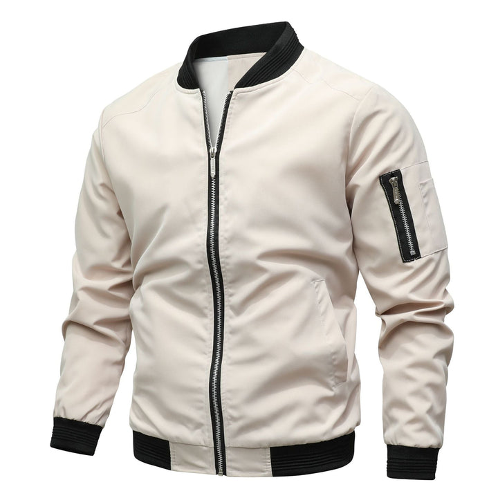 Gunnar | Herren Beige Langarm Bomberjacke - Beige - Image 1