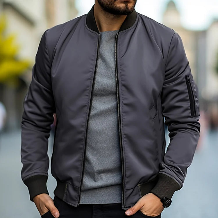 Gunnar | Herren Beige Langarm Bomberjacke - Beige - Image 2