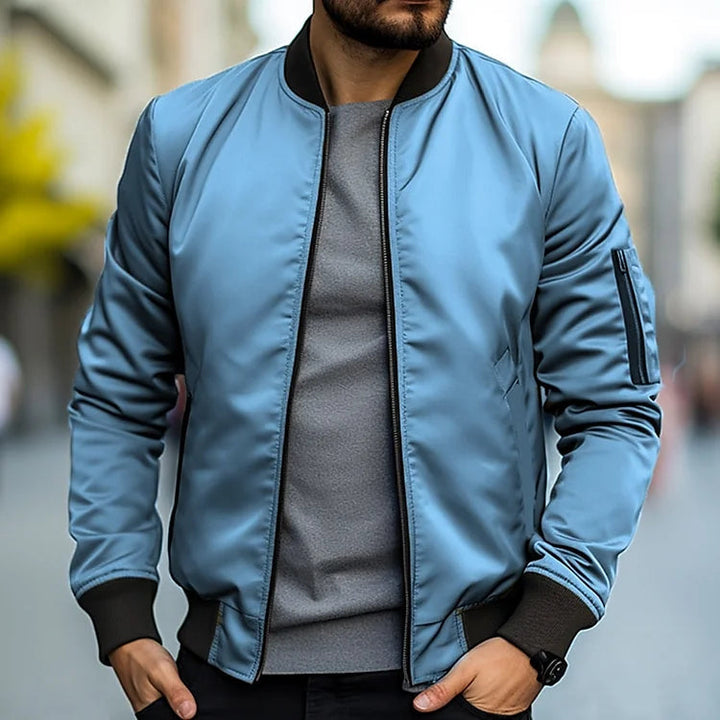 Gunnar | Herren Beige Langarm Bomberjacke - Beige - Image 4