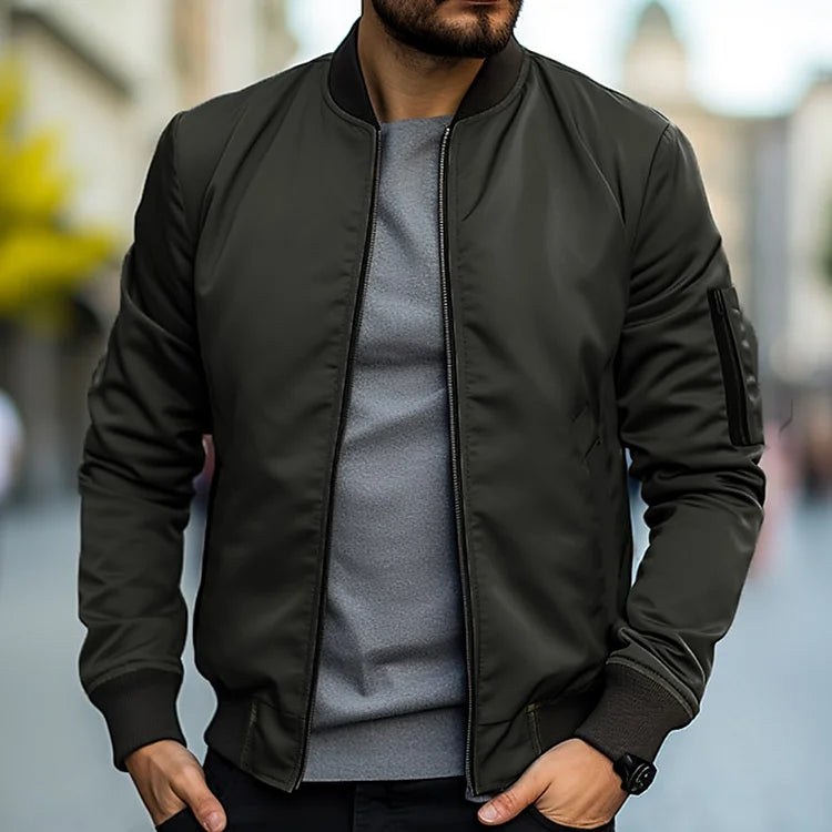 Gunnar | Herren Beige Langarm Bomberjacke - Beige - Image 5
