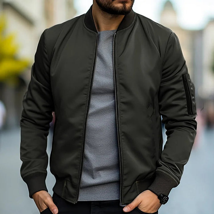 Gunnar | Herren Beige Langarm Bomberjacke - Beige - Image 5