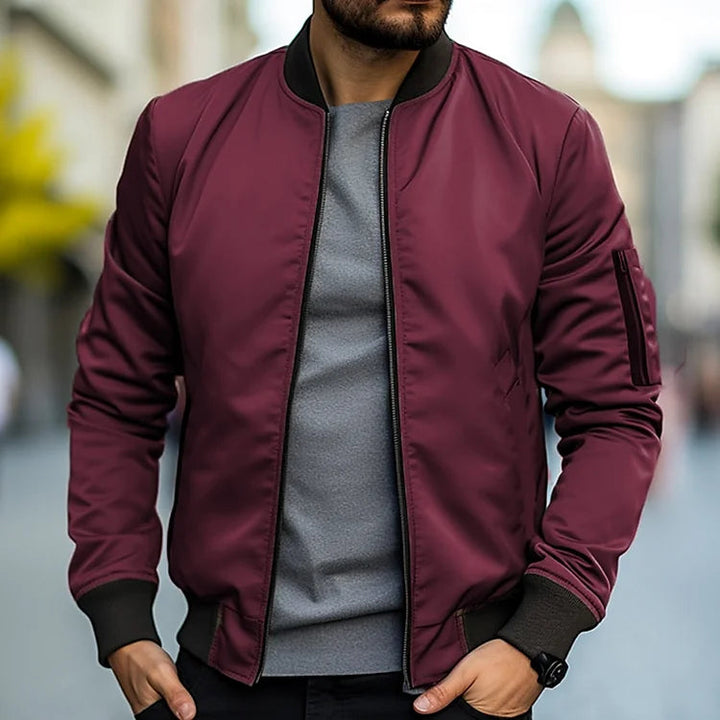 Gunnar | Herren Beige Langarm Bomberjacke - Beige - Image 7