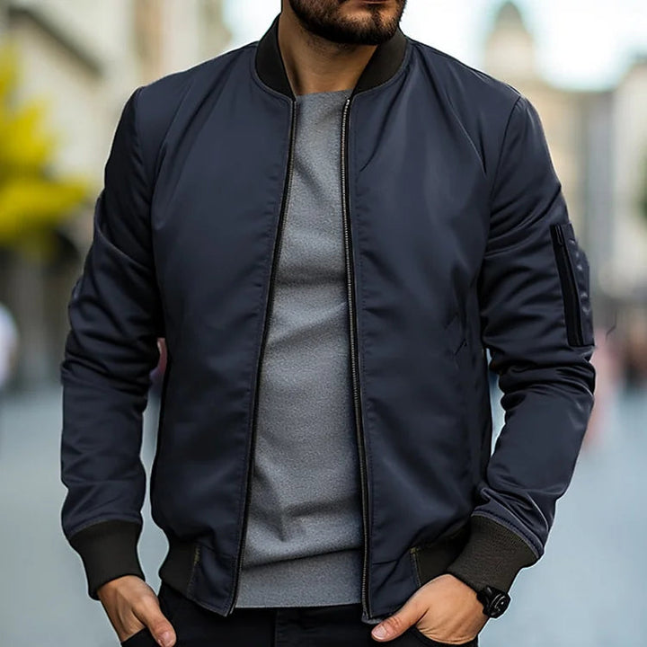 Gunnar | Herren Beige Langarm Bomberjacke - Beige - Image 8