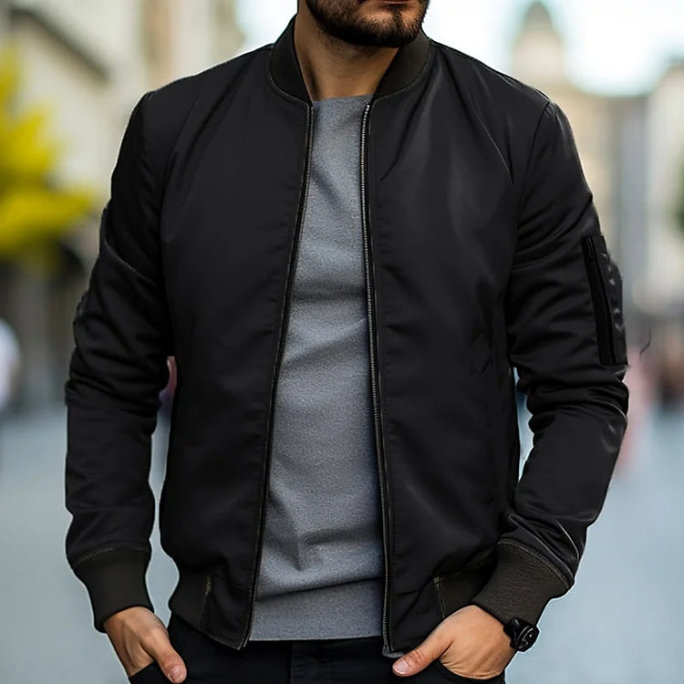 Gunnar | Herren Beige Langarm Bomberjacke - Beige - Image 9