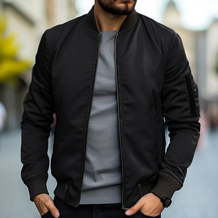 Gunnar | Herren Beige Langarm Bomberjacke - Beige - Image 9