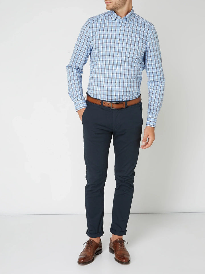 Gunther | Herren Kariertes Langarm Hemd - Navy - Image 10
