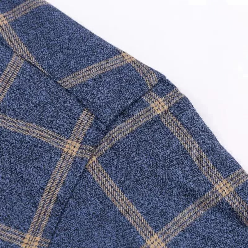 Gunther | Herren Kariertes Langarm Hemd - Navy - Image 5