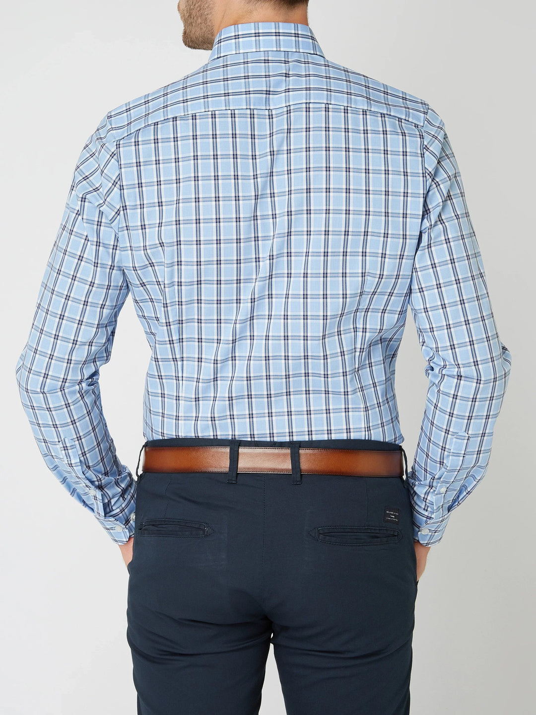 Gunther | Herren Kariertes Langarm Hemd - Navy - Image 9