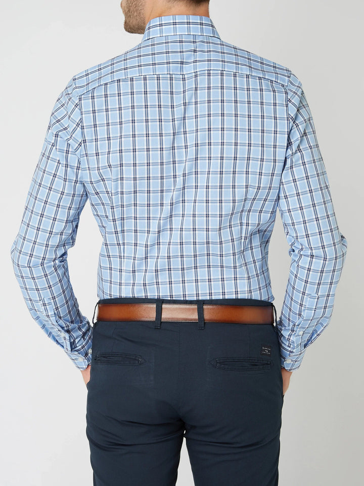 Gunther | Herren Kariertes Langarm Hemd - Navy - Image 9