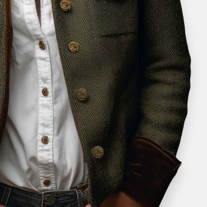 Gwendolyn | Damen Strukturierte Jacke mit Knopfdetails - Khaki - Image 2