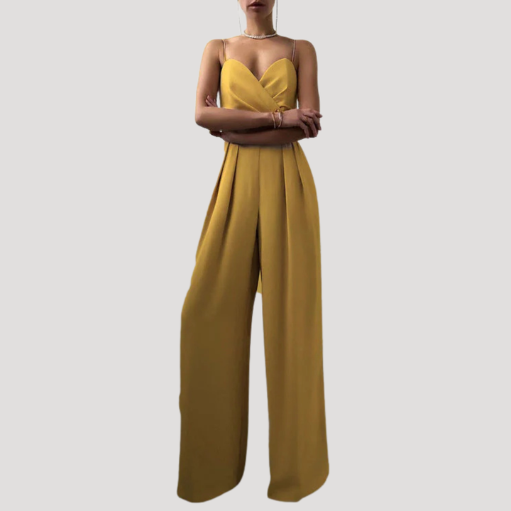 Gwendolyn | Damen Träger Jumpsuit mit weiten Beinen - Teal - Image 3