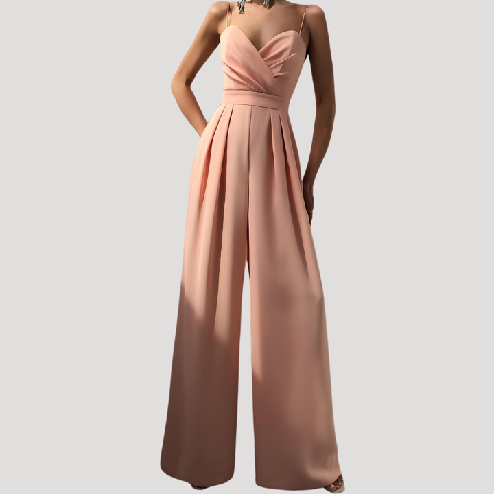 Gwendolyn | Damen Träger Jumpsuit mit weiten Beinen - Teal - Image 4