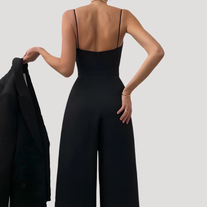 Gwendolyn | Damen Träger Jumpsuit mit weiten Beinen - Teal - Image 7