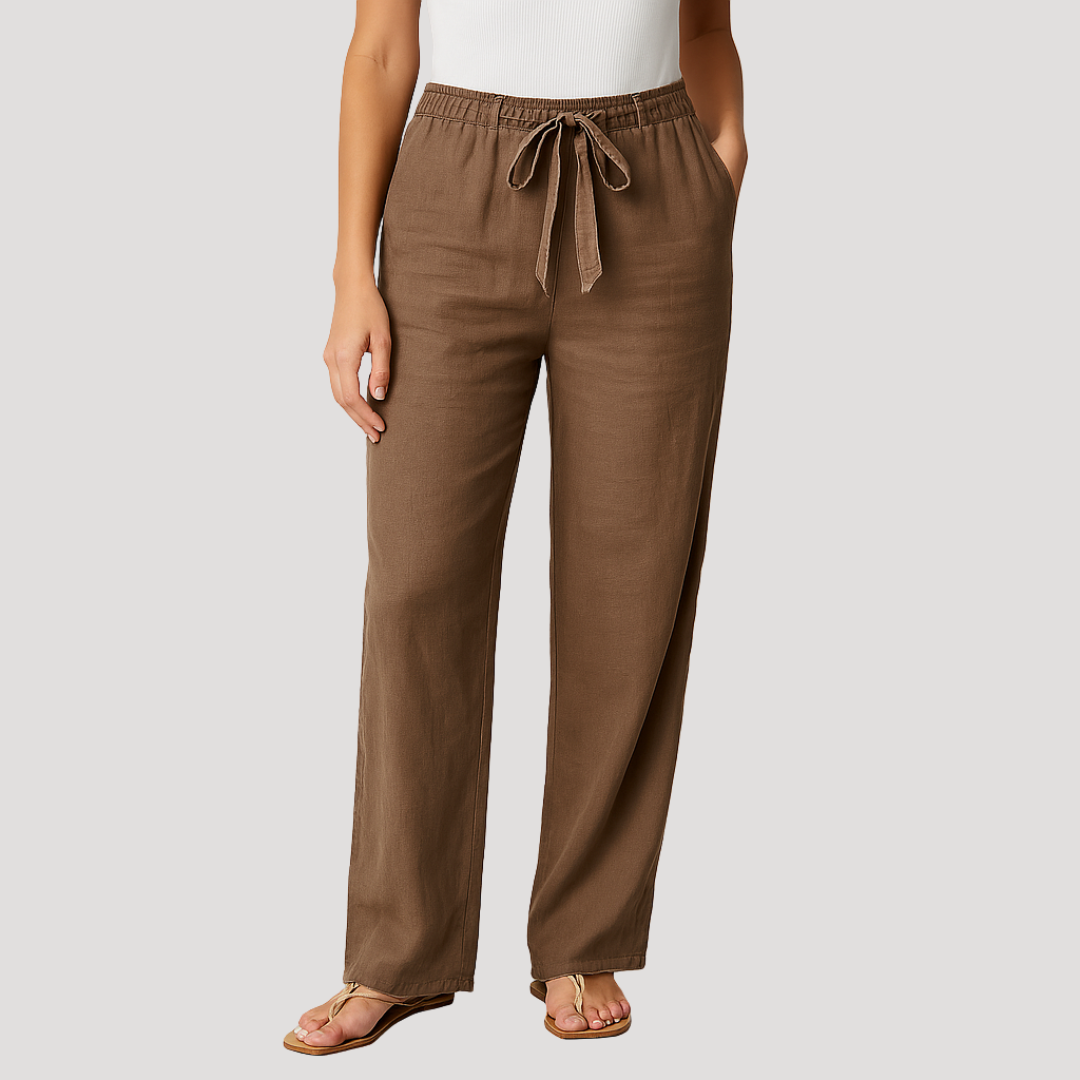 Halvene | Damen Weite Hose Tunnelzug Gummibund - Navy - Image 2
