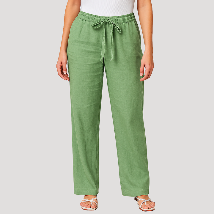 Halvene | Damen Weite Hose Tunnelzug Gummibund - Navy - Image 3