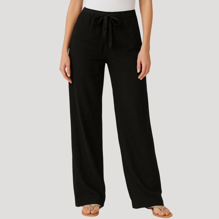 Halvene | Damen Weite Hose Tunnelzug Gummibund - Navy - Image 4