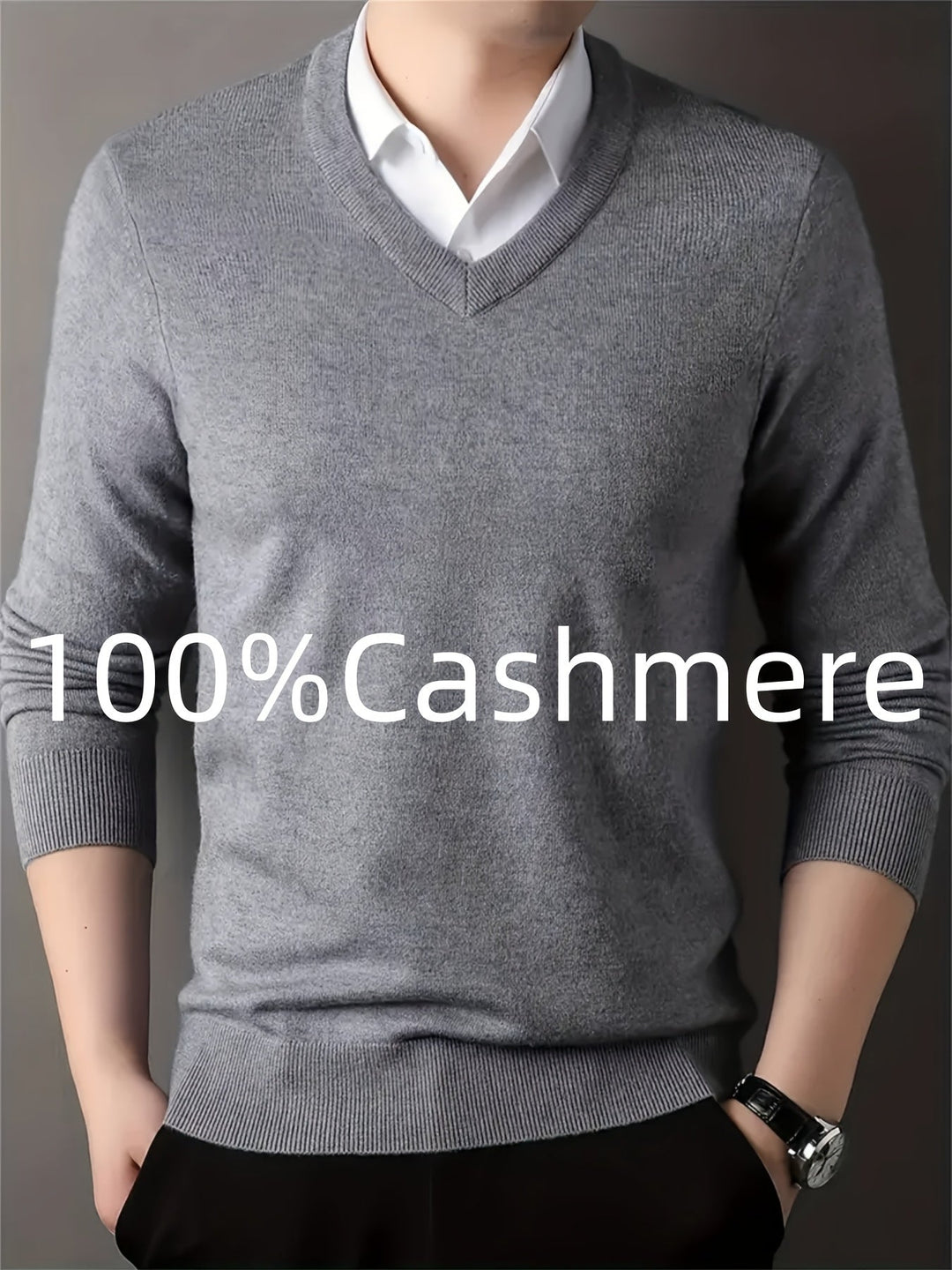 Halvord | Herren V-Ausschnitt Pullover Schwarz - Black - Image 10