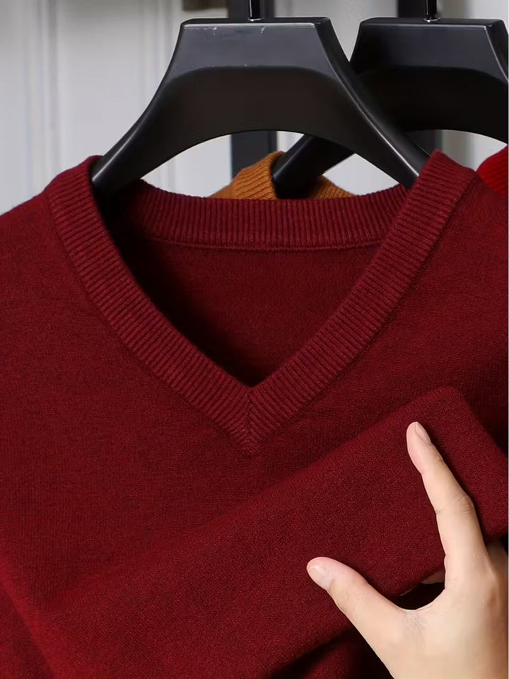 Halvord | Herren V-Ausschnitt Pullover Schwarz - Black - Image 13