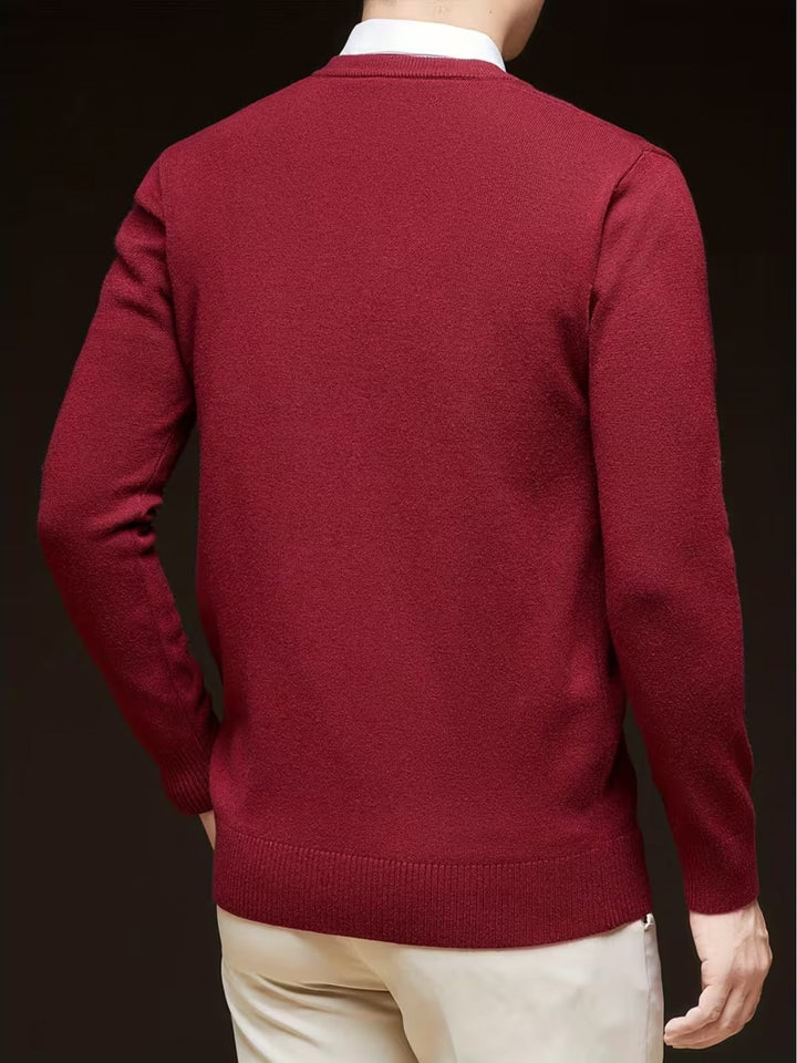 Halvord | Herren V-Ausschnitt Pullover Schwarz - Black - Image 16
