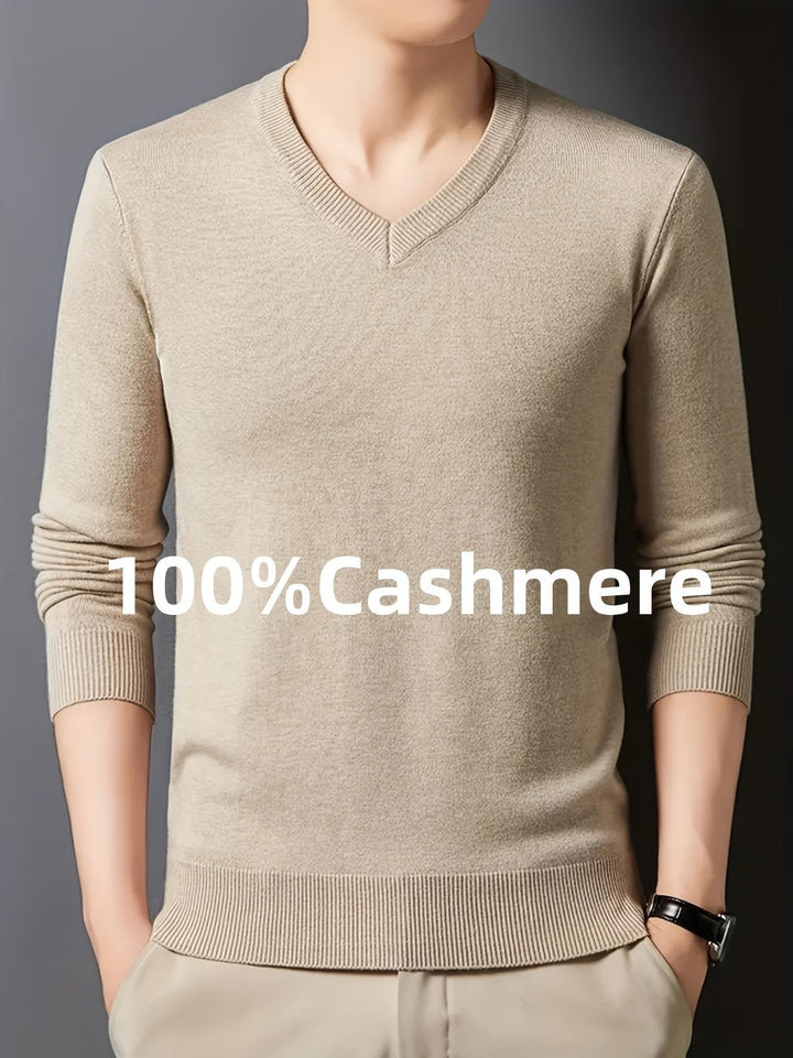 Halvord | Herren V-Ausschnitt Pullover Schwarz - Black - Image 4