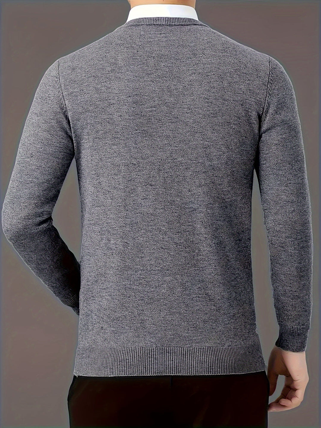 Halvord | Herren V-Ausschnitt Pullover Schwarz - Black - Image 9