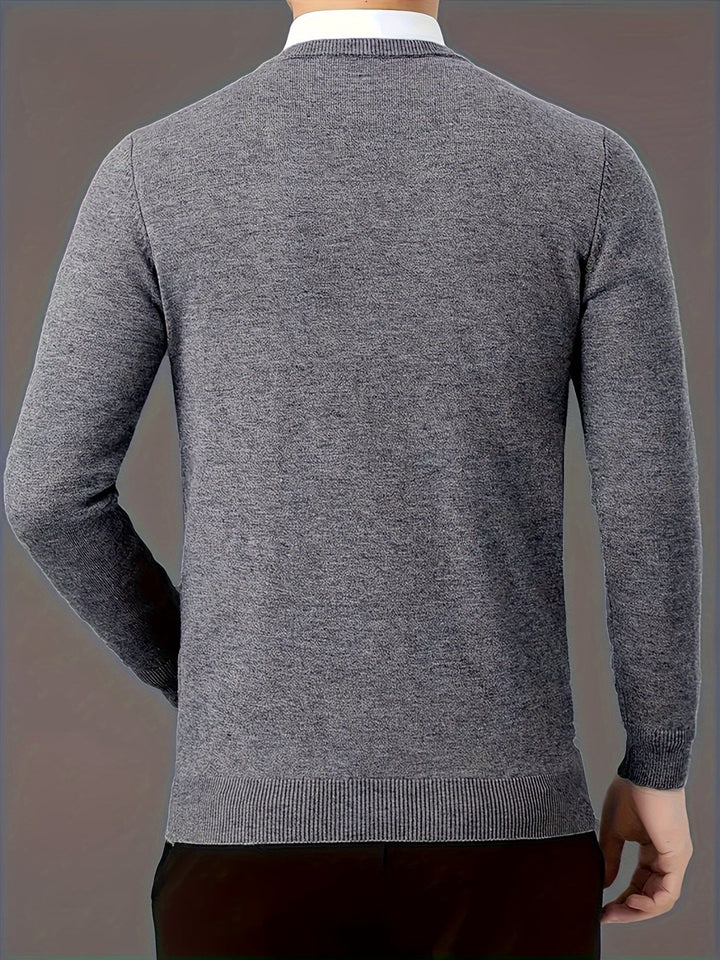 Halvord | Herren V-Ausschnitt Pullover Schwarz - Black - Image 9