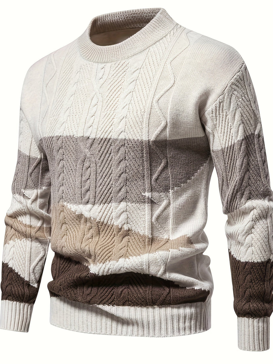 Halvric | Herren Strickpullover Colourblock Rundhals - Image 2
